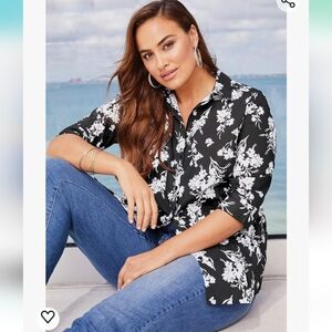 Roaman's Women's Plus Size Shirt.  P2P: 26" L:29" '